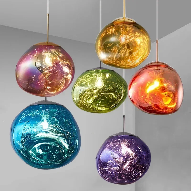 2025 جديد ملون الاكريليك LED الثريا غرفة المعيشة الفاخرة مطعم الدرج فيلا شقة قلادة مصباح إضاءة ديكوريّة المنزل