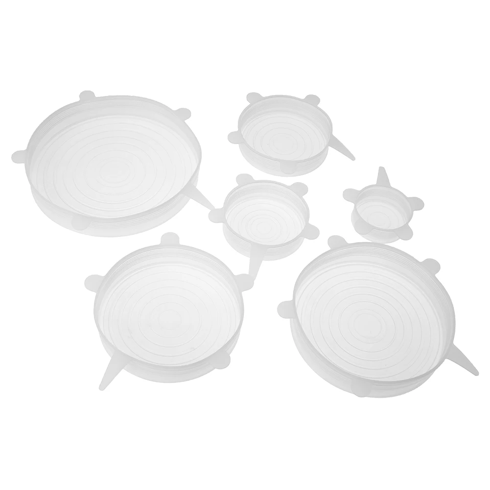 Tapa elástica de silicona, cubierta de silicona reutilizable para mantener los alimentos frescos, cuenco, tapa para olla, accesorios de cocina para almacenamiento de alimentos