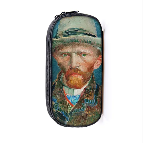 Imagen 2 del producto Estuche de lápices de pintura nocturna estrellada de Van Gogh para mujer, bolsas de papelería de pintura al óleo clásicas, caja de lápices, suministros escolares