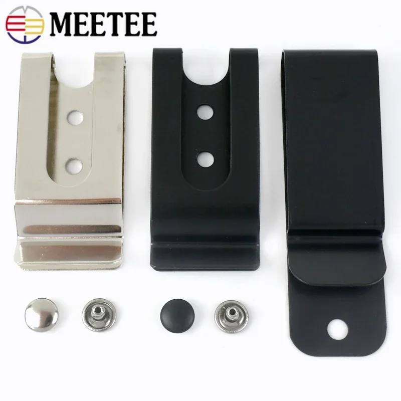 1-5Pcs Belt Clip Buckle Metal Band Clips Clasp Double Holes Sheath Spring Hook for Pockets Wallet Tape Loop Buckles Accessories