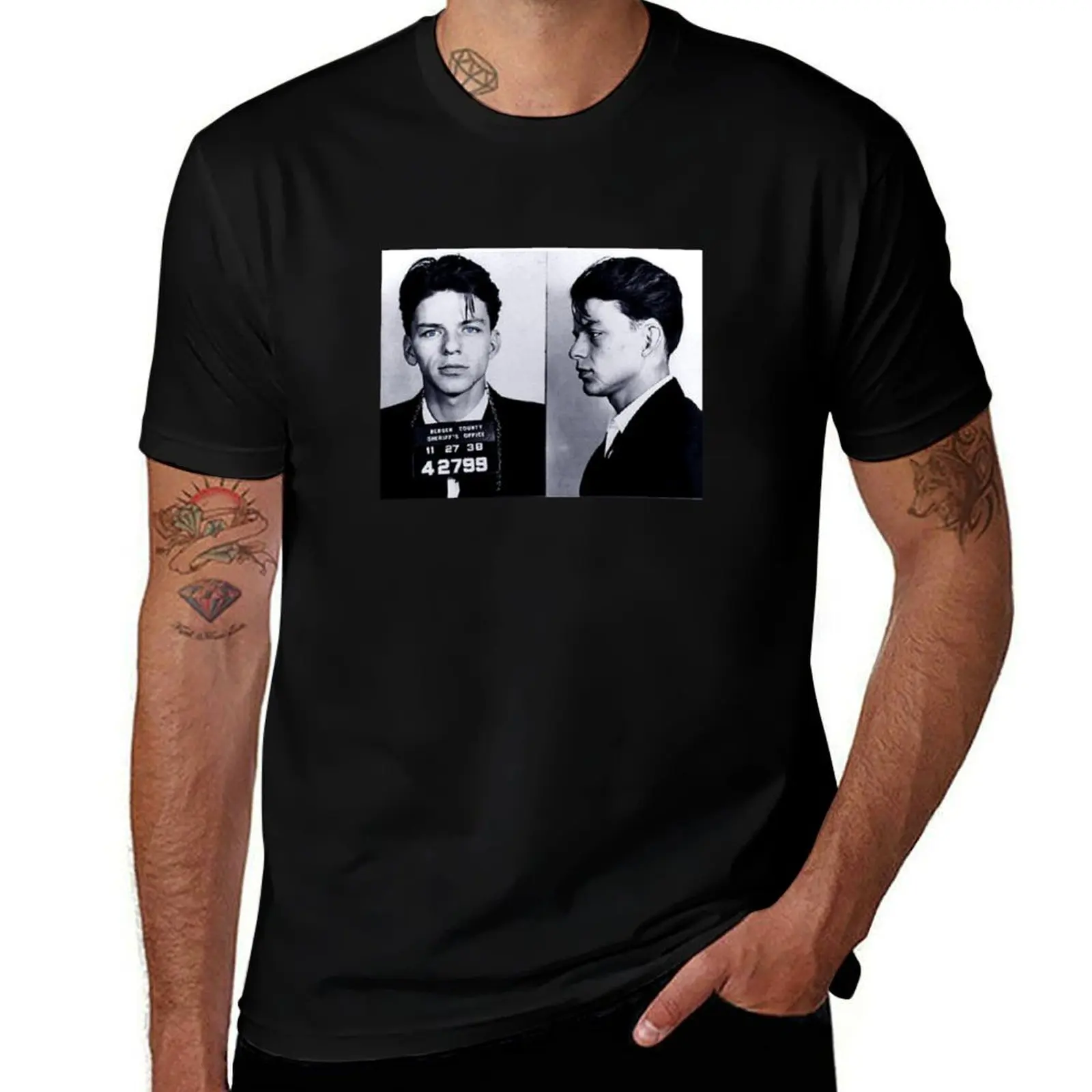 Frank Sinatra Mugshot T-Shirt cotton t-shirt plain for man package T-Shirt