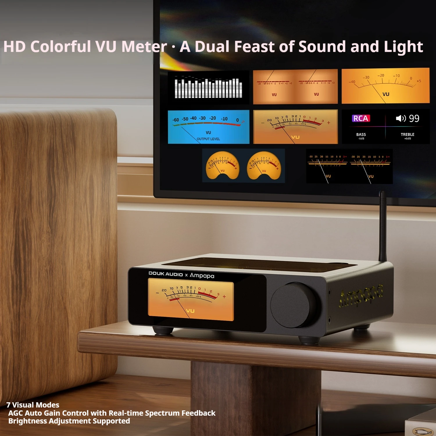 DOUK AUDIO D1 Ampapa Bluetooth Amplifier Digital Screen VU Strap 