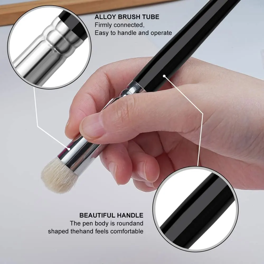 مجموعة فرش طلاء مصغرة مكونة من 3/6 قطع من شعر الماعز الفاخر - مجموعة فرشاة جفاف مقببة لمنمنمات المقياس - أدوات حرفية بمقبض خشبي