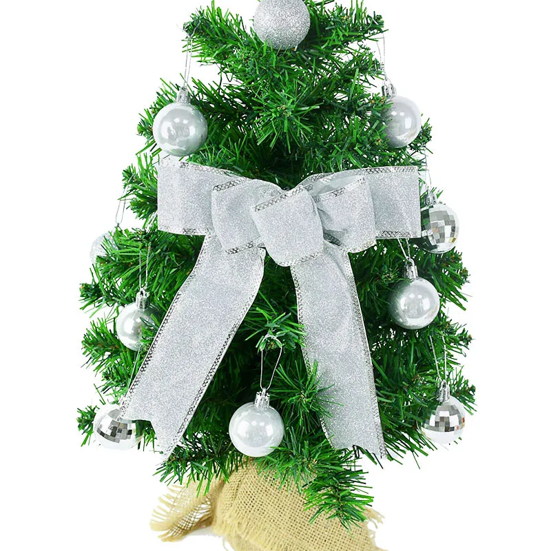 Choinka bożonarodzeniowa DIY wiszący Ornament brokatowe złote/czerwona kokarda Bowknot rzemiosło nowy rok 2024 Navidad Natal Noel pudełko upominkowe