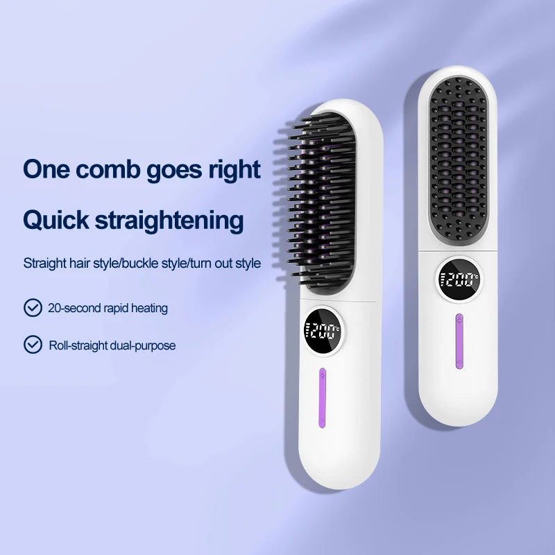 2024 the Most Popular 5600 MAH Cordless Rechargeable Portable Mini Electric Hot Straight Hair Comb