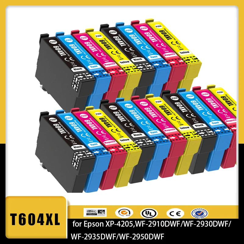 Compatible 604XL T604XL T604 604 Ink Cartridge for Epson XP-2200 2205 3200 3205 4200 4205 WF-2910 2930 2935 2950DWF Printer