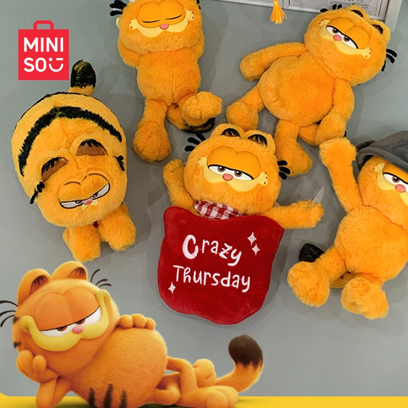 Mininstants-Boîte ennemi de la série Garfield Family Working -du-, authentique, anime mignon fait à la main, décoration en peluche, jouets cadeaux, cheminée