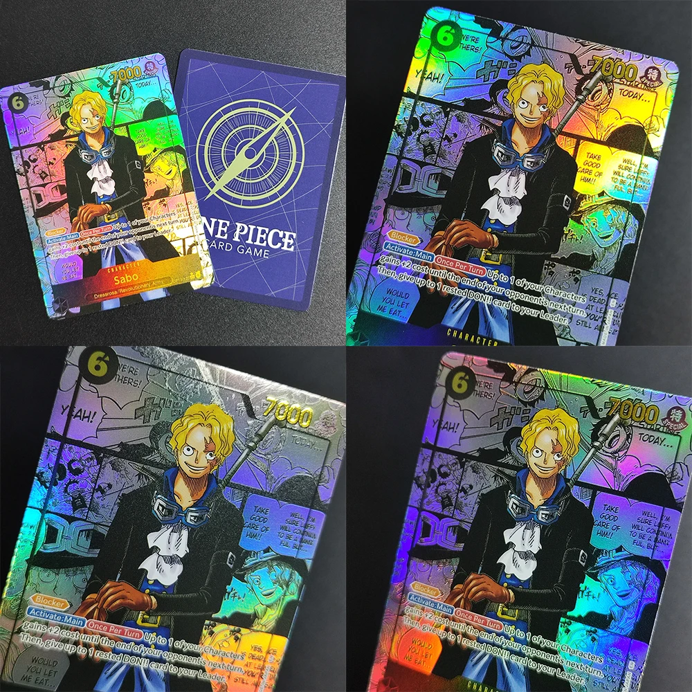 การ์ดสะสมแฟลชการ์ด วันพีซ OPCG ภาษาอังกฤษ/ญี่ปุ่น ลูฟี่ ซาโบ เอส รับมรดกของเขา OP-13 รุ่นเรดโกลด์ คอลเลคชั่น