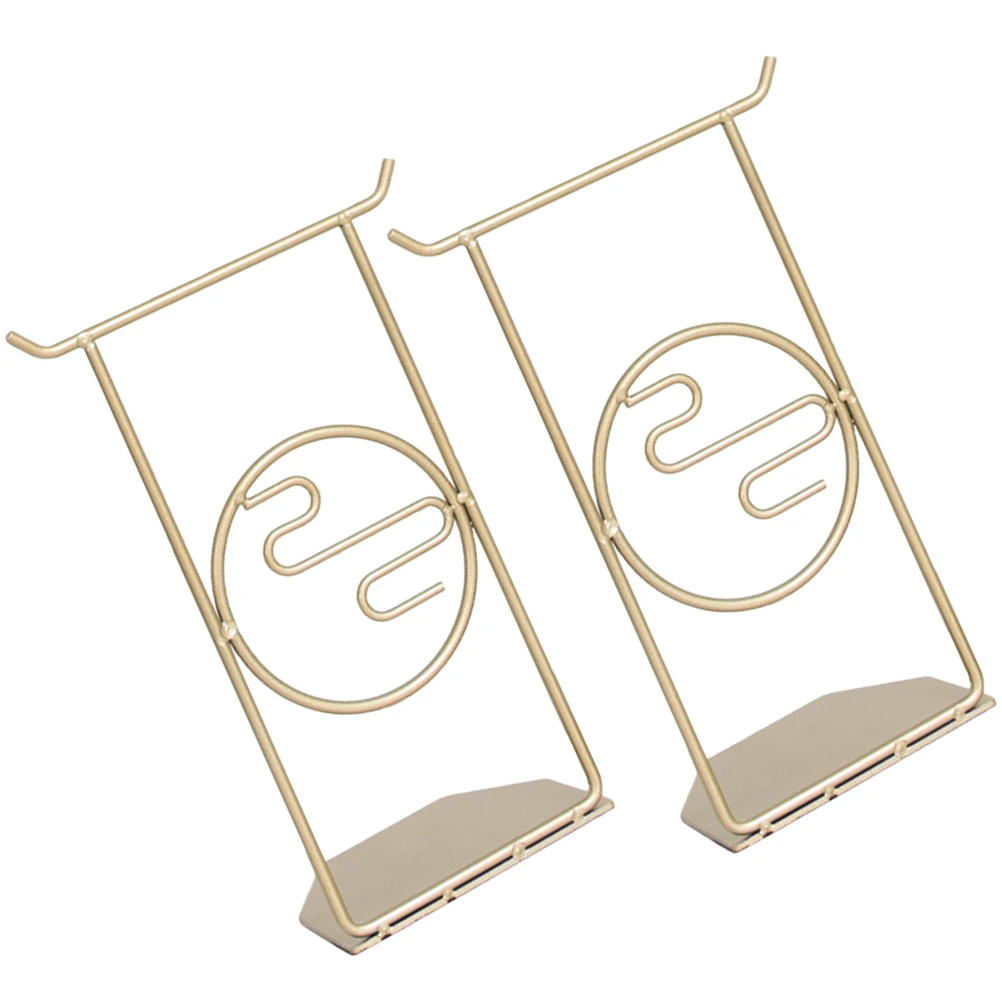 

2Pcs Metal Book Stand Multi-Function Wear-Resistant Bookend Decorative Organizer for Books Files Magazines Office Study Supplies