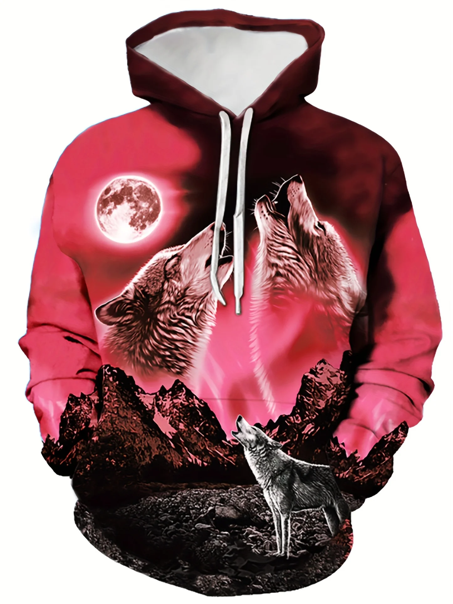 Men's hoodie 3D Wolf printed sweatshirt for men's new casual hoodie Millennium hoodie pullover street wear top men's wear