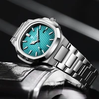 Reloj de lujo PAAZOMU, reloj de negocios resistente al agua hasta 50 ATM para hombre, reloj luminoso con fecha de acero inoxidable, relojes cuadrados de cuarzo para hombre, reloj para hombre
