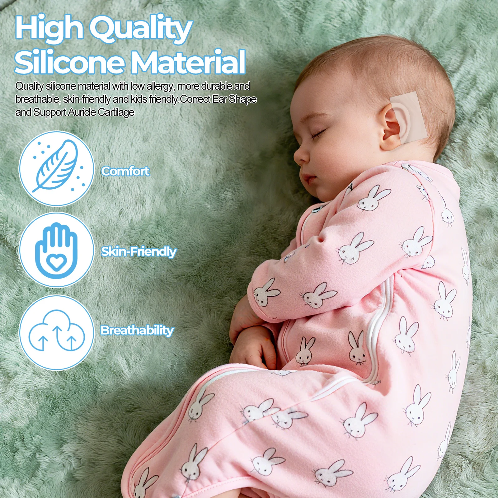 1 مجموعة 1 مجموعة الطفل الأذن الجمالية مصحح سيليكون الرضع الأذن تصحيح التصحيح ل آذان جاحظ كوتابل الجلد ودية الأذن