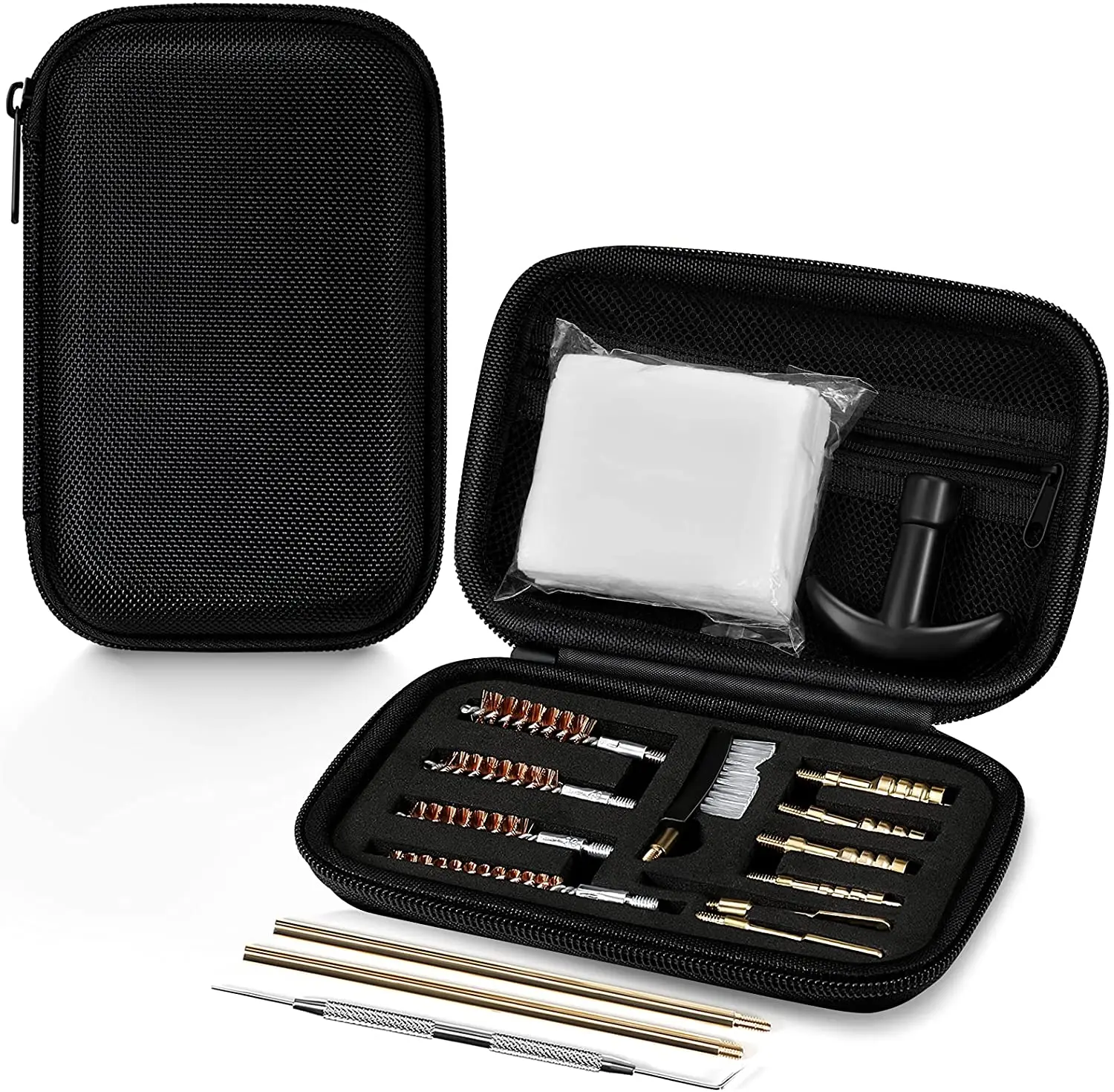 

Brass Rod Multiple Brush Universal .22 .357 380 Gun Cleaning Kit With Cloth Bag