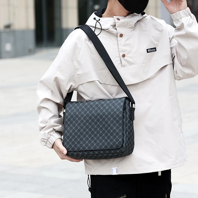 Bolso cruzado grande de diseñador de negocios para hombres, bolsos de mensajero casuales, bolso de hombro de moda para hombres