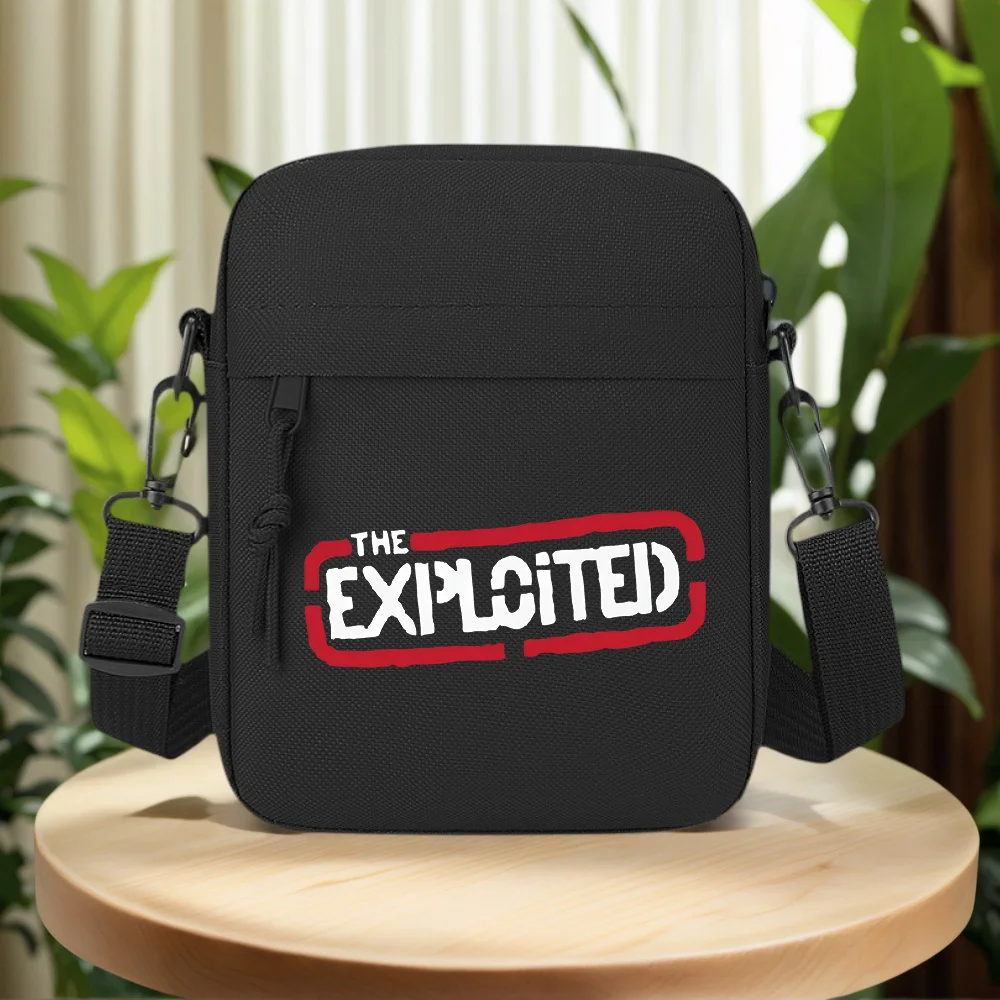 White words red border black background Men Crossbody Bag Single Shoulder Women Cartoon Anime Film Printing Design Unisex