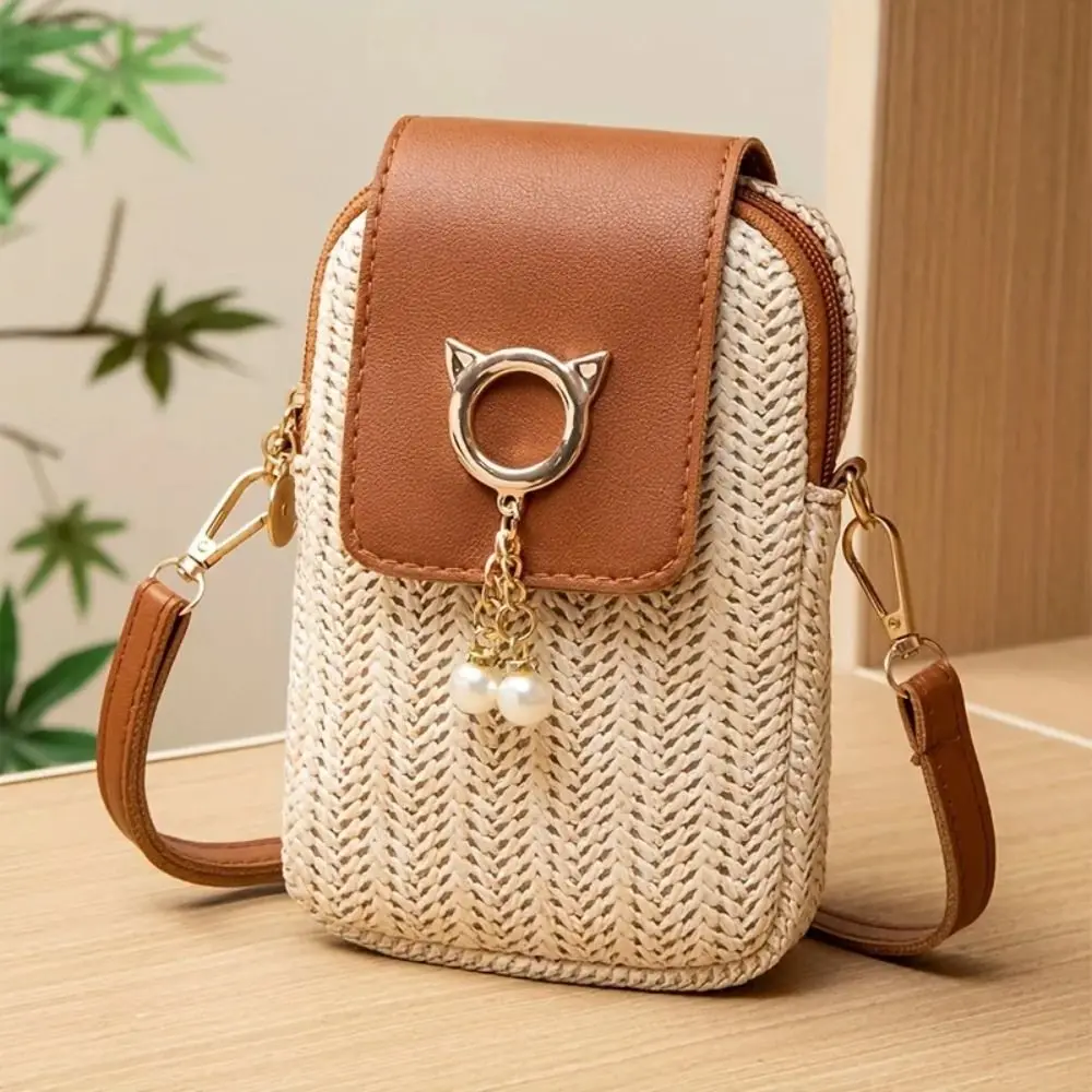 

Fashion Braided Women Crossbody Bag Casual Street Style Weave Shoulder Bag Mini Ladies Beach Basket Bag