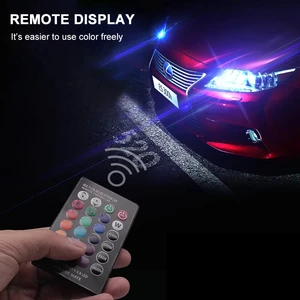 Impermeável Car Wedge Side Light, LED Strobe Flash Lamp, controle remoto, sem bateria, bulbo, 2x T10, W5W, 501, Bulb-6SMD, 5050, RGB 7 Cor 8 principais vendas reflector led para carro - №1