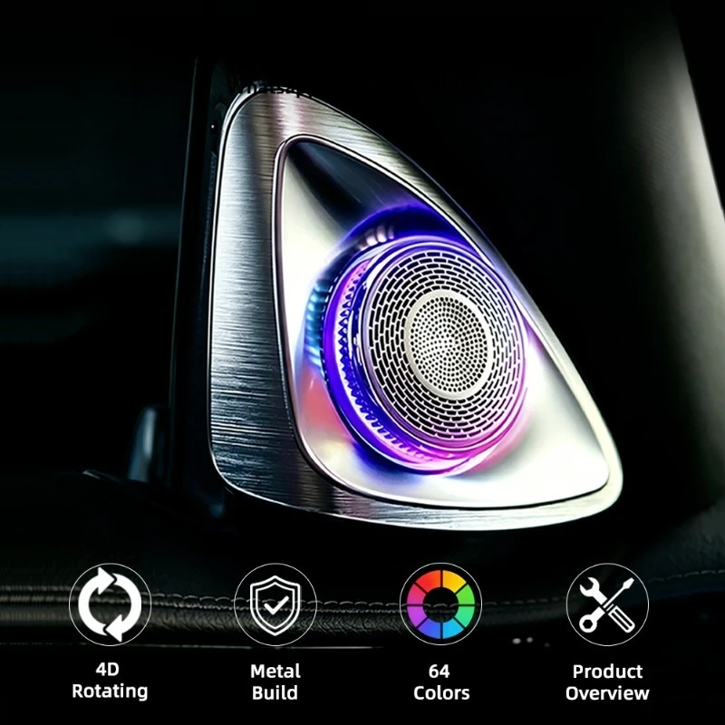 S-class W223 64 Colors 4D Rotating Tweeter Retrofit/Upgrade Car Speaker for  S400 S480 S580