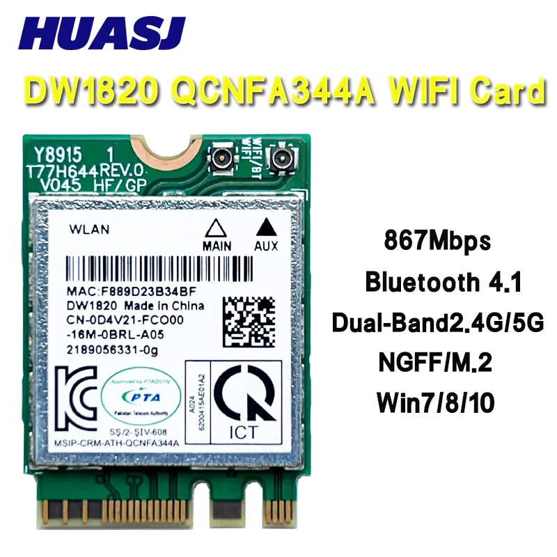 Tarjeta WiFi DW1820 NGFF 802.11ac Doble Banda Bluetooth - imagen 2