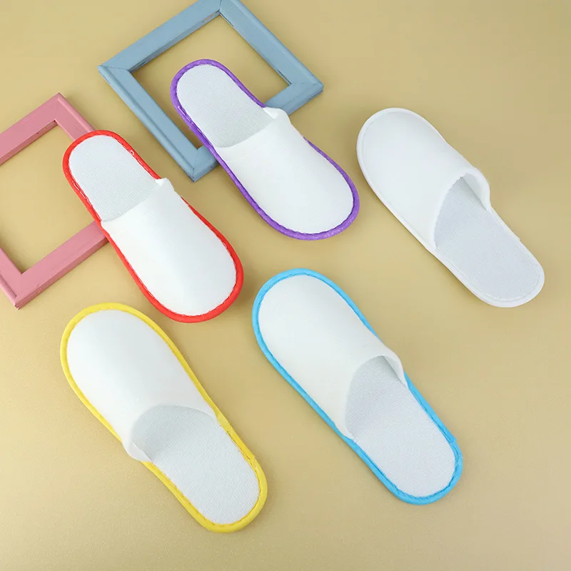 Free Shipping 4MMsole Thickness Hotel Supplies Beauty Hair Salon Travel Family Disposable Plush Slippers