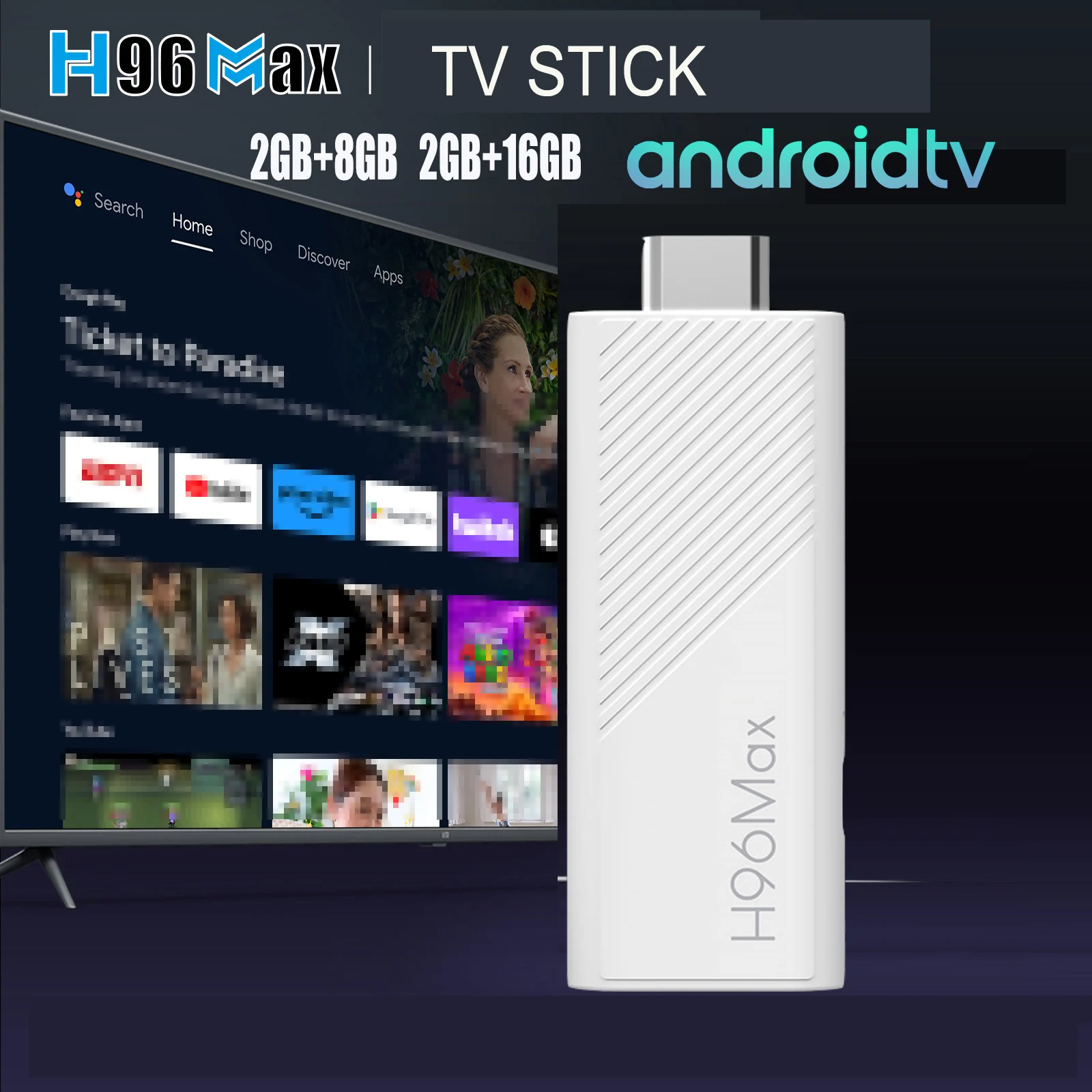 

ТВ-приставка H96 MAX на Android с процессором Allwinner H313, Wi-Fi 2.4G/5G/Wi-Fi 6, памятью 8/16 ГБ, поддержкой 4K/3D/HDR, голосовым управлением Google, питание DC 5V 2A