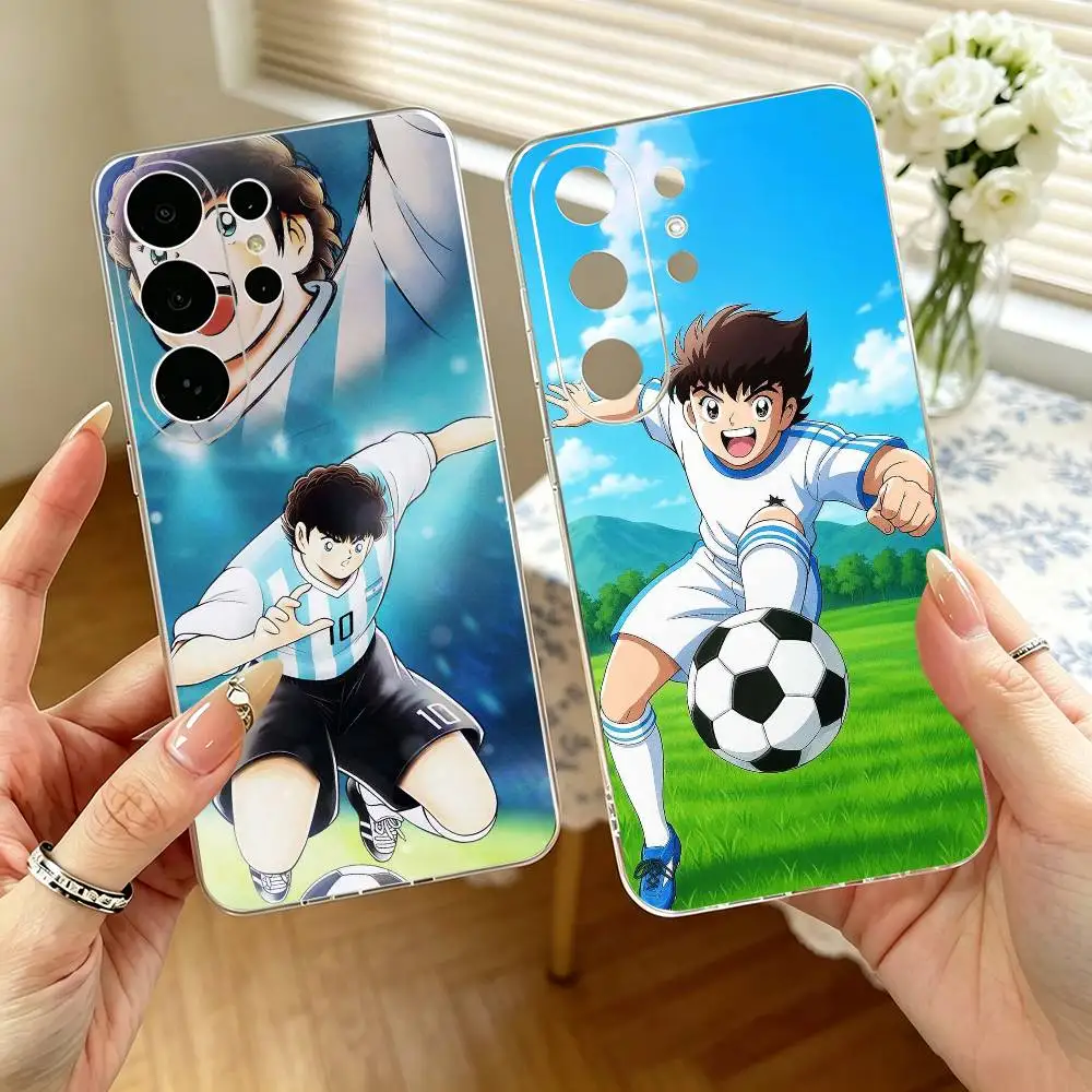 Anime captain tsubasa   Phone Case Transparent Silicone Soft For Samsung S25,S24,S21,S22,S23,S30,Ultra,S20,Plus,Fe