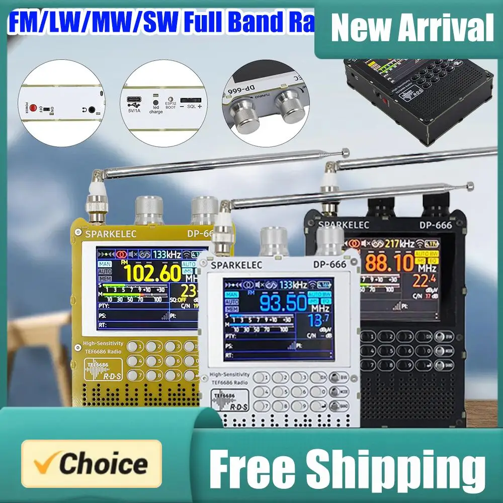 

DP-666 TEF6686 Radio High Sensitivity Full Band FM AM Short Wave Radio with LCD Display Battery Operated Radio DSP Receiver