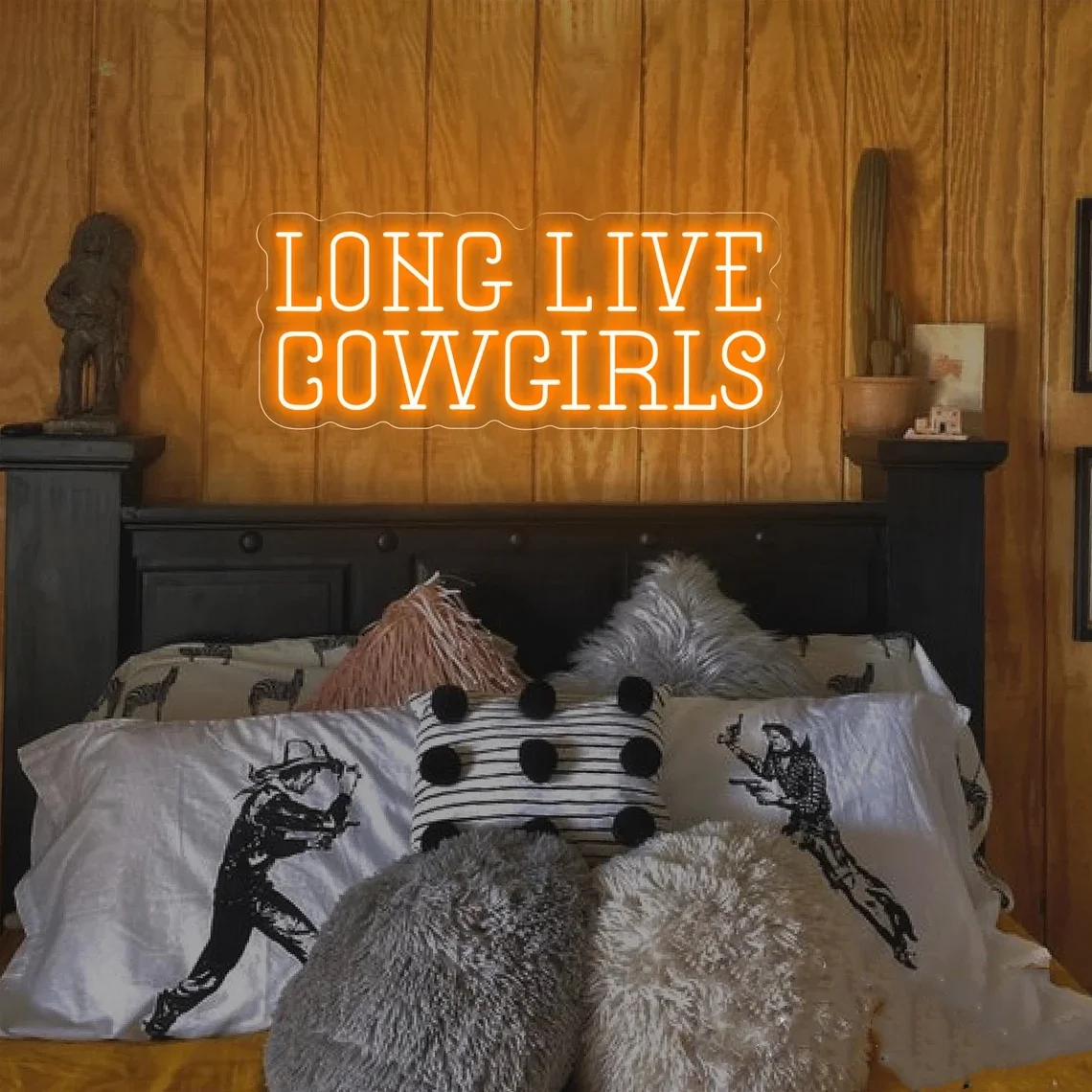 Long Live Cowgirls Neon Sign Western Cowboy Bedroom Cowgirl Wall Art Decor