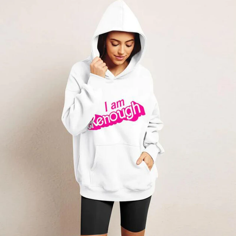 I Am Kenough Hoodies Women Barbiecore Movie Kenough Sweatshirts Men Fashion Graphic Printed Harajuku Streetwear Hooded Pullovers