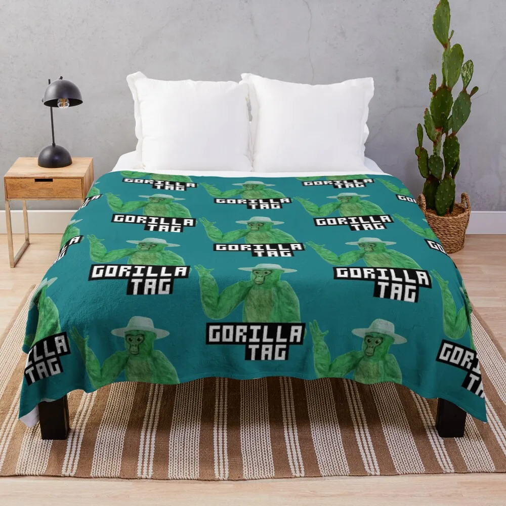 

Gorilla Tag Green Gorilla Hat Throw Blanket Blankets Sofas Of Decoration heavy to sleep for babies christmas decoration Blankets
