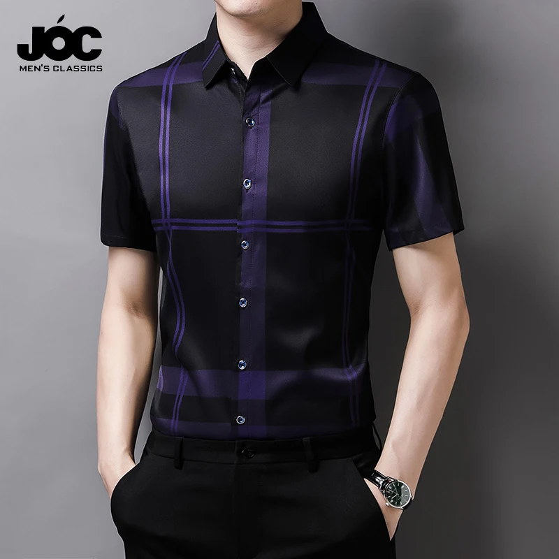 

New Men's Casual Striped Short Sleeved Lapel Shirt for Summer Fashion Comfort Wrinkle Resistant and Ironless Top