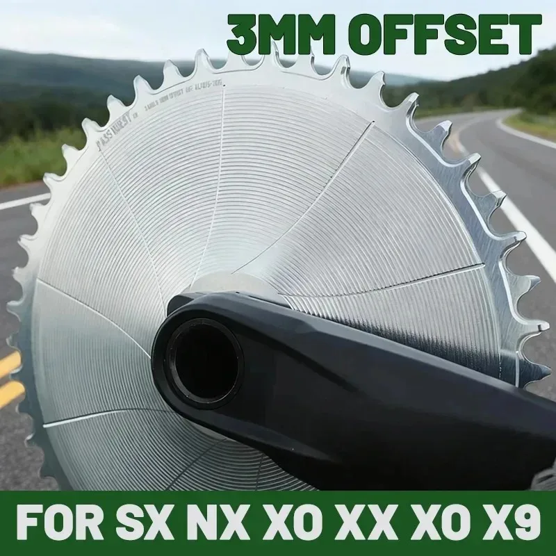 مباشرة جبل سلسلة ضيقة واسعة تاج 3 مللي متر إزاحة ل Sram Xx1 Xx Sl Nx X01 النسر الفضة الجبهة سلسلة واحدة حلقة