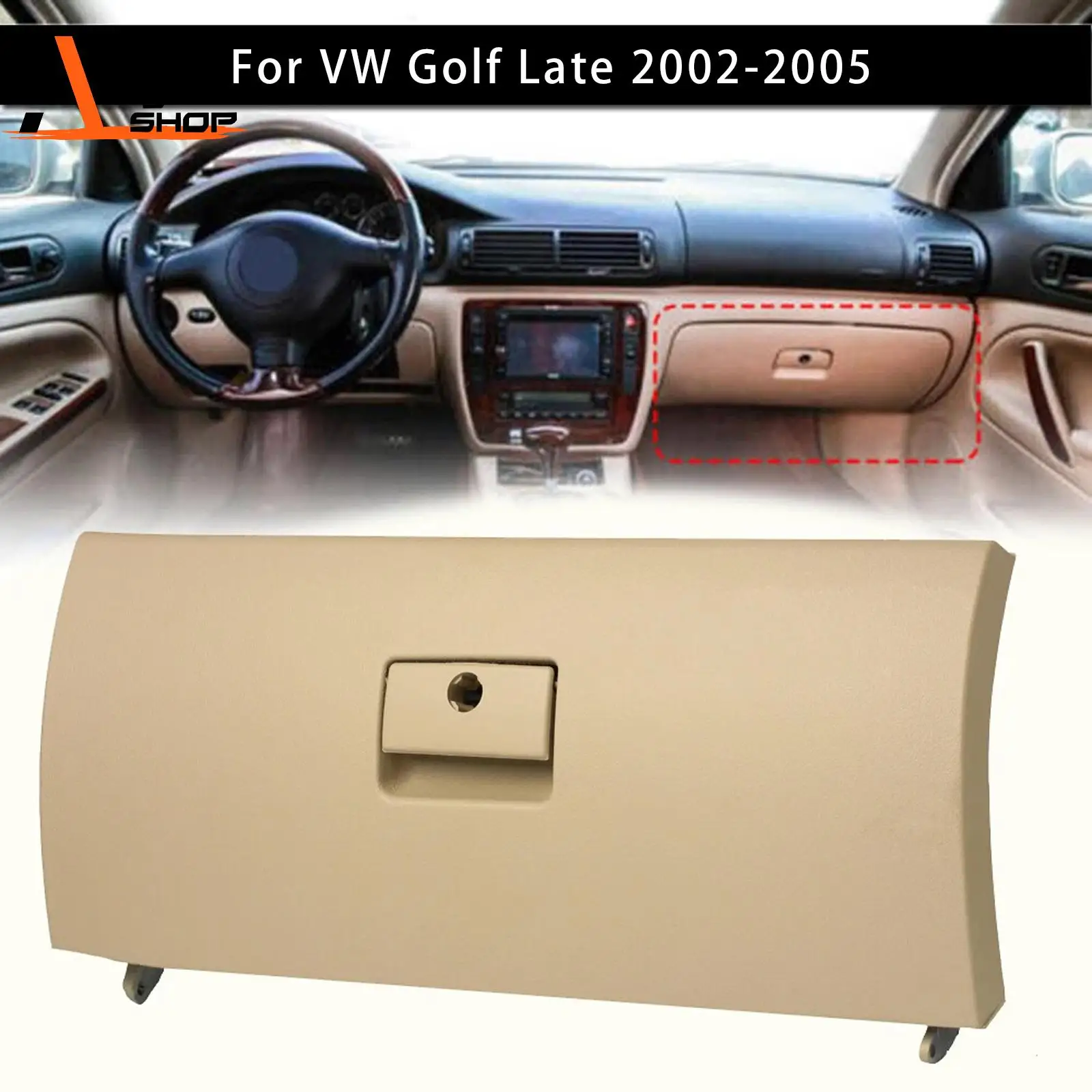 

Бежевый/черный/серый крышка дверцы перчаточного ящика, бежевый 1J1857121A для VW Golf Late 2002, 2003, 2004, 2005,