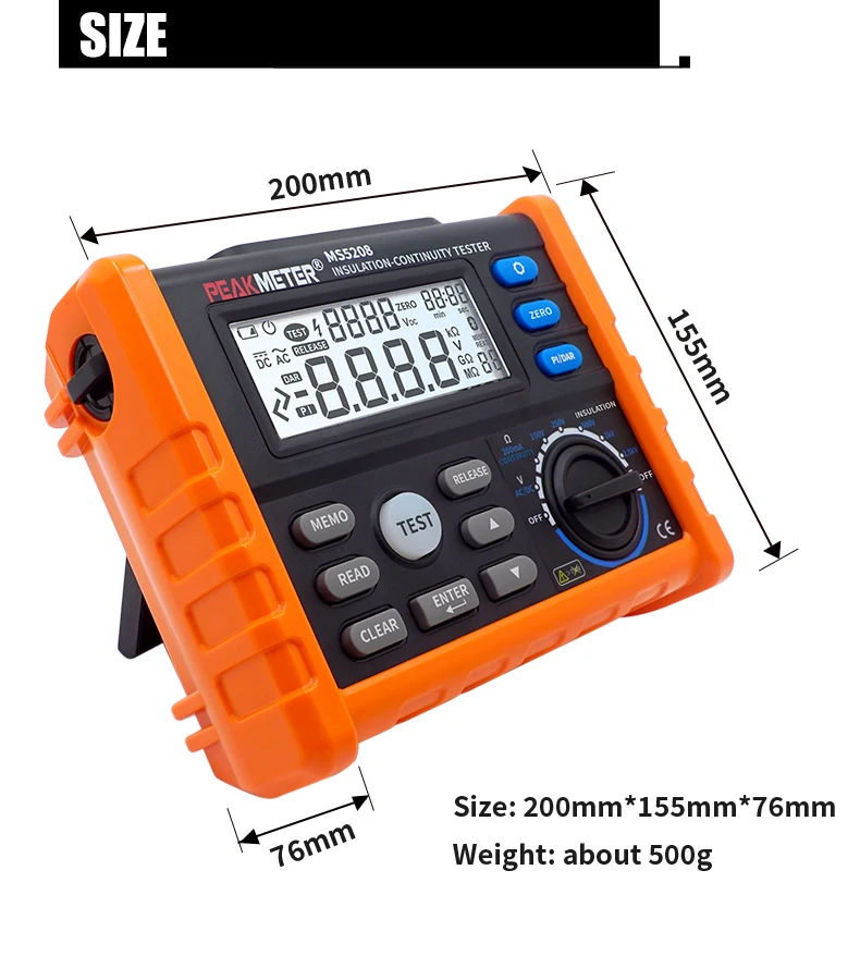 PowerSafe MS5208 High Precision High Voltage Insulation Continuity Tester Reliable, Safe Measurements