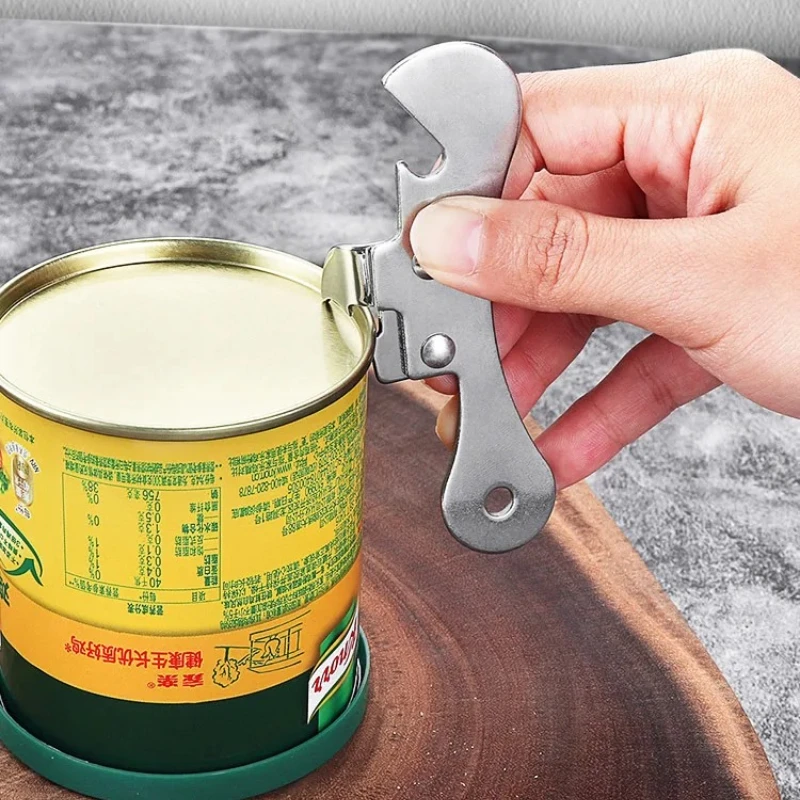 1PC Portable stainless steel can opener  Beer bottle opener Tin can opener tool Kitchen tools Emergency Bottle Party