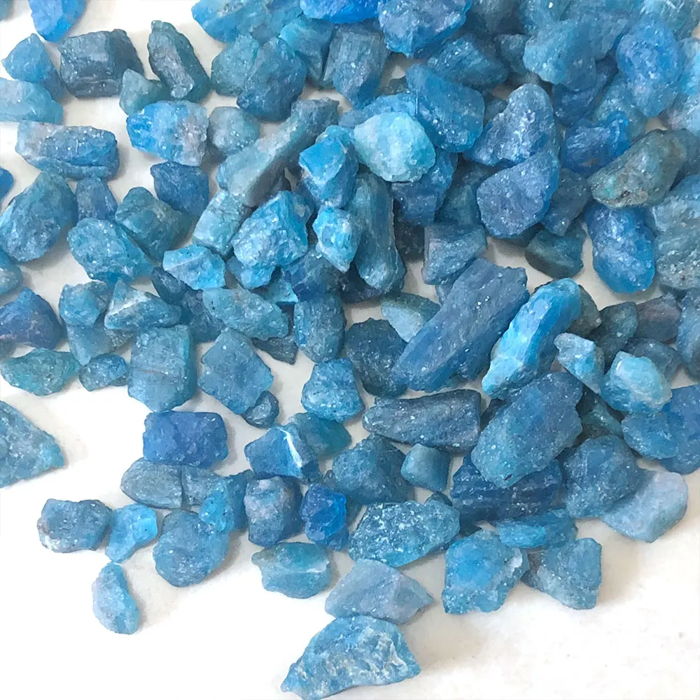 100g Pack Natural Stone Blue Apatite Raw Crystal Stones Chips Gravel Minerals Quartz Energy Home Decoration Meditation Chakra view 2