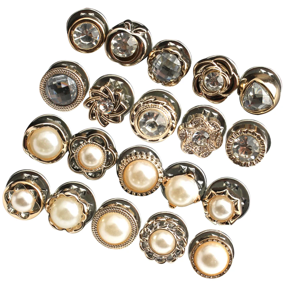 40pcs Round Pearl Sewing Buttons Decorative Sweater Shirt Brooch Buttons Accessories Studs pearl buttons