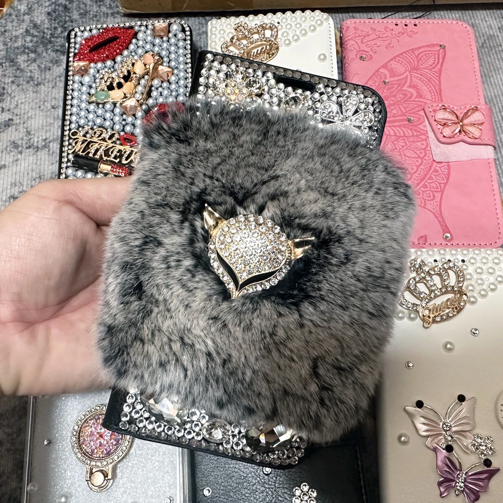 

Fox Fur Wallet Leather Case For Samsung Galaxy S20 S21 S22 S23 Plus Ultra S20FE S21FE A21S A33 A50 A51 A52 A53 A54 A70 A71