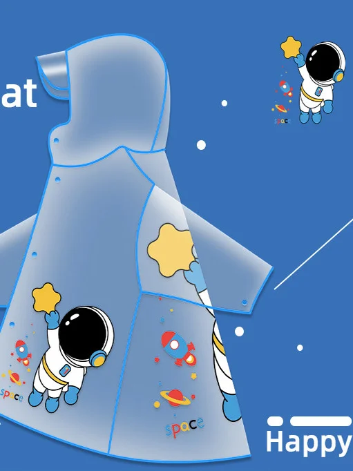 

Children's Raincoat with School Bag Position Cartoon Transparent Cute Baby Raincoat for Boys And Girls Kindergarten Students