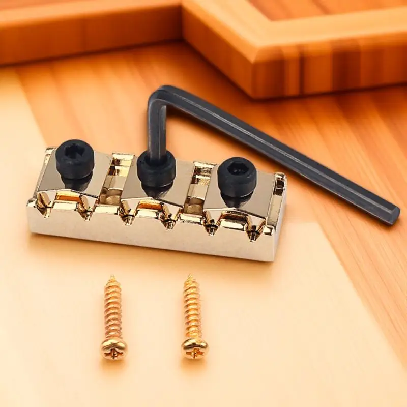 

42Mm Gold Plated Locking Nut for Electric Guitar String Zinc Alloy Tuning Stability Included Mounting Wrench Screw