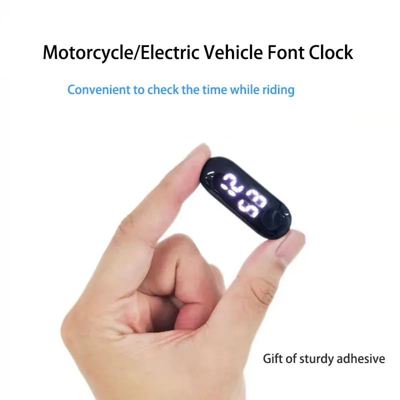 Motorcycle Electric Vehicle Onboard Time Display Stickable Portable Electronic Watch Waterproof Luminous Digital Display