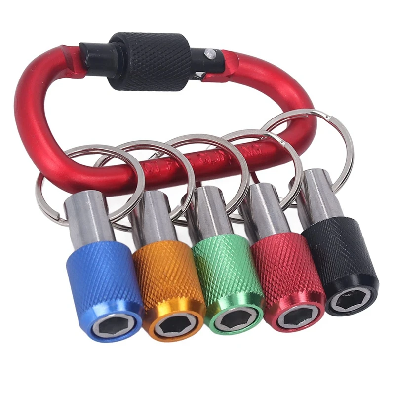 1/4 Bit Holder, Oxidation Resistant Good Compatibility Magnetic Socket Holder Metal Carabiner Portable Plating Easy Install
