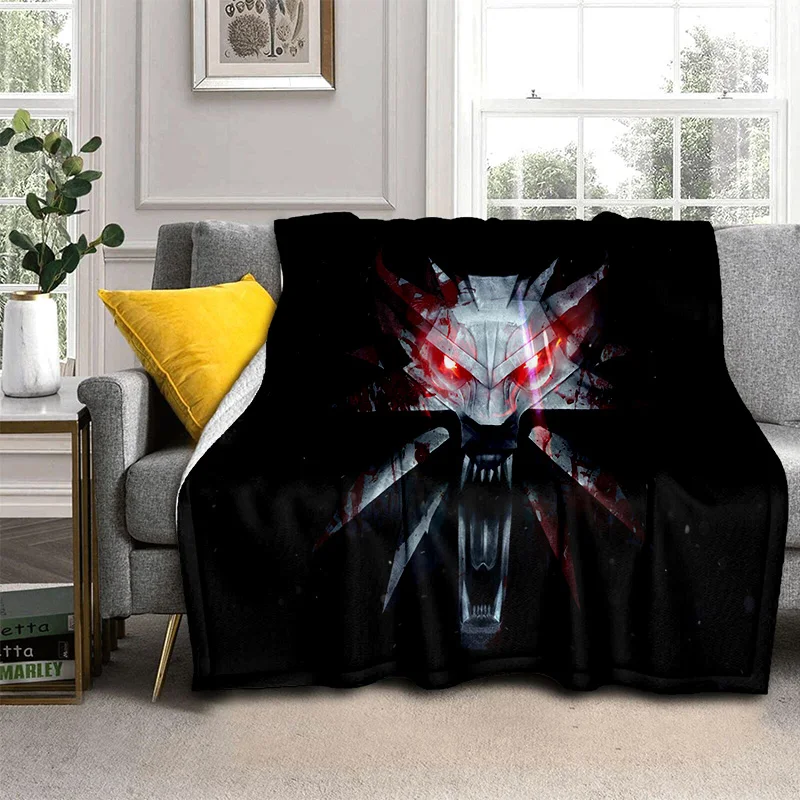 3D Game The W-Witcher Gamer Cartoon Blanket,Soft Throw Blanket for Home Bedroom Bed Sofa Picnic Travel Office Cover Blanket Kids