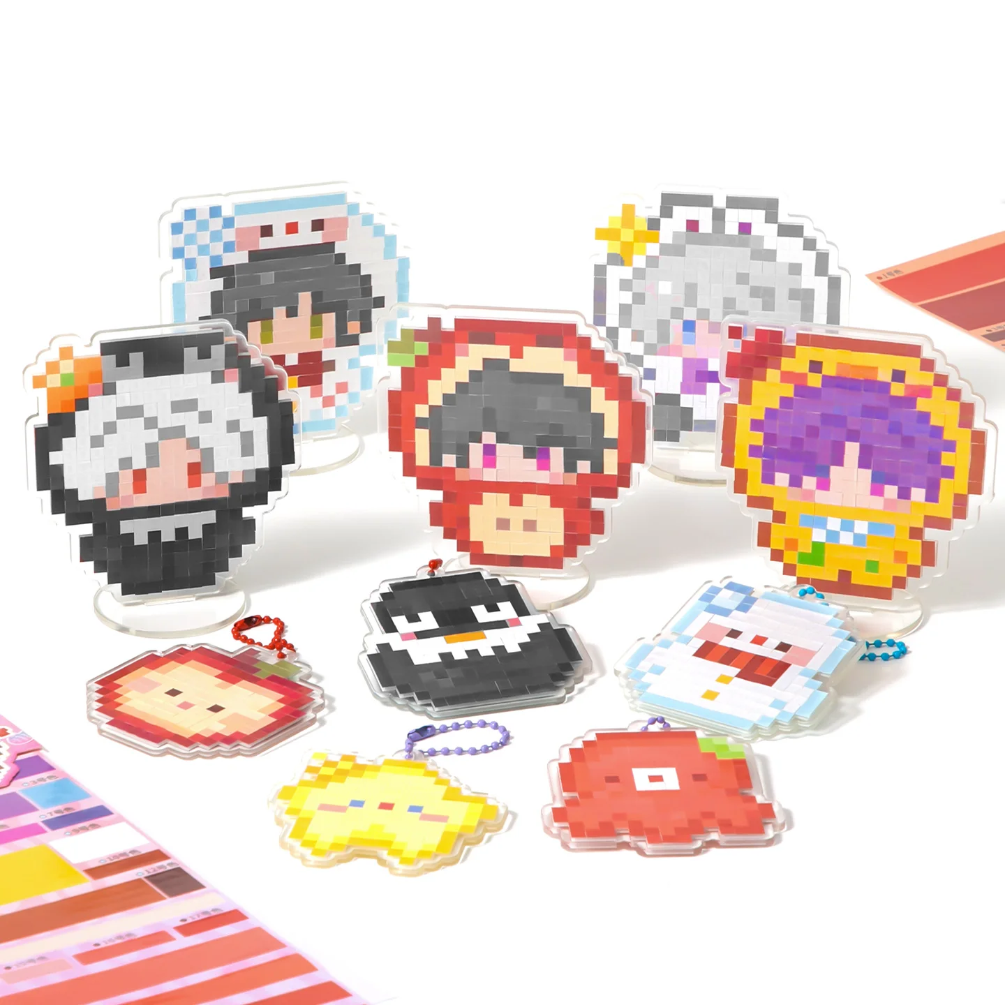 

Pixel World Series Kawaii Sticker Pendant DIY Decoration Material Package Planner Desktop Decoration School Office Accessories