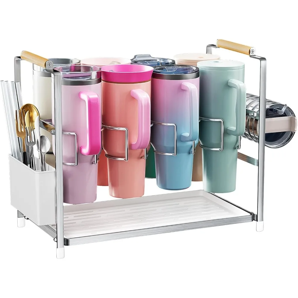 

Water Bottle Organizer Drying Rack for 40 oz Tumbler with Handle, Multifunctional Cup Storage Holder Compatible with Stanley, Ow