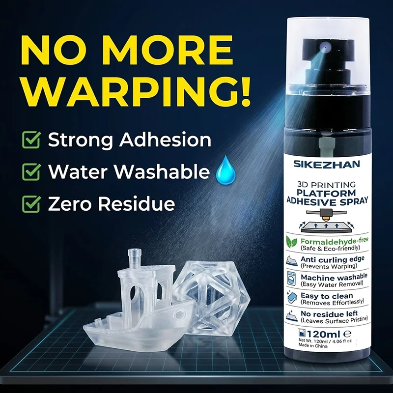 3D Printer Bed Adhesive Spray Anti-Warping Glue for PEI Glass Heated Platform Strong Adhesion Printing Fix Liquid Agent 120ml