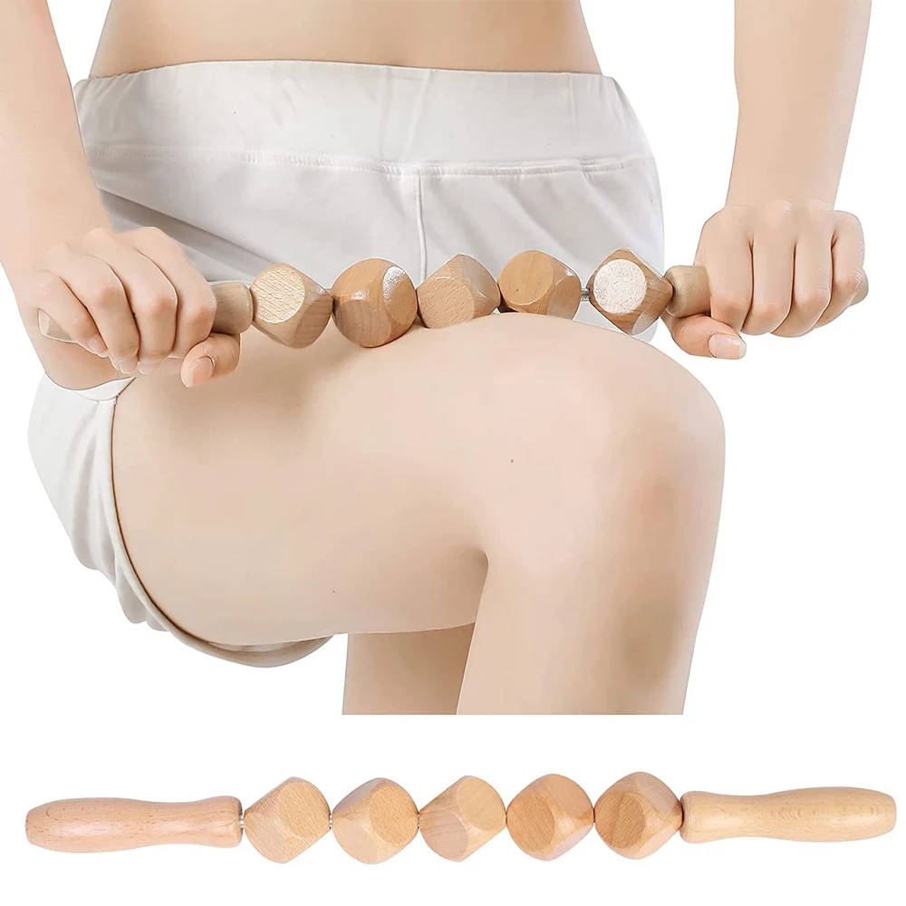 Tcare 6 Row Wooden Foot Massager Roller Heath Therapy Acupressure Relax Massage Pain Stress Relief Shiatsu Roller Feet Massager