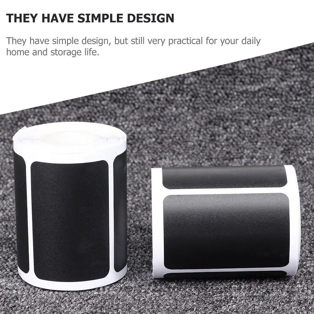 

2 Rolls Blackboard Labels Portable Bottle Labels Compact Jar Label Decal Multipurpose Label Sticker for Seasonings DIY Food