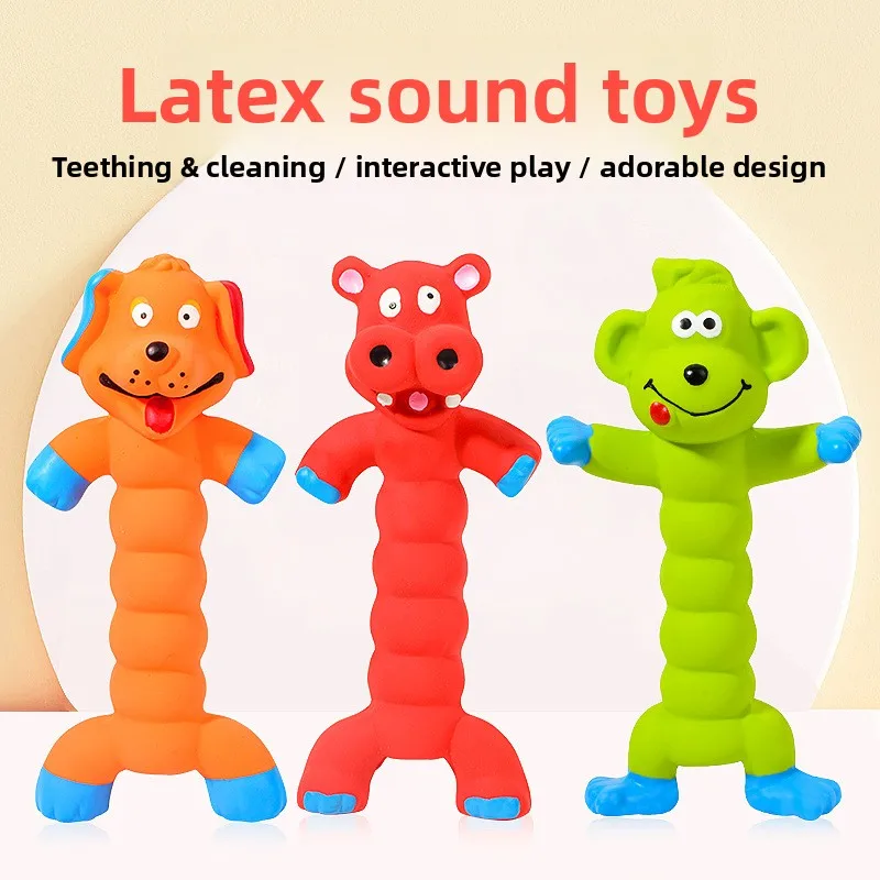 

Durable Squeaky Cartoon Animal Dog Chew Toys for Medium Large Breeds, Tough Teething Pet Toys