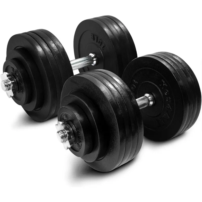 

Yes4All Adjustable Dumbbell Set with Weight Plates/Connector - Exercise & Workout Equipment - Size Options 40lbs to 200lbs